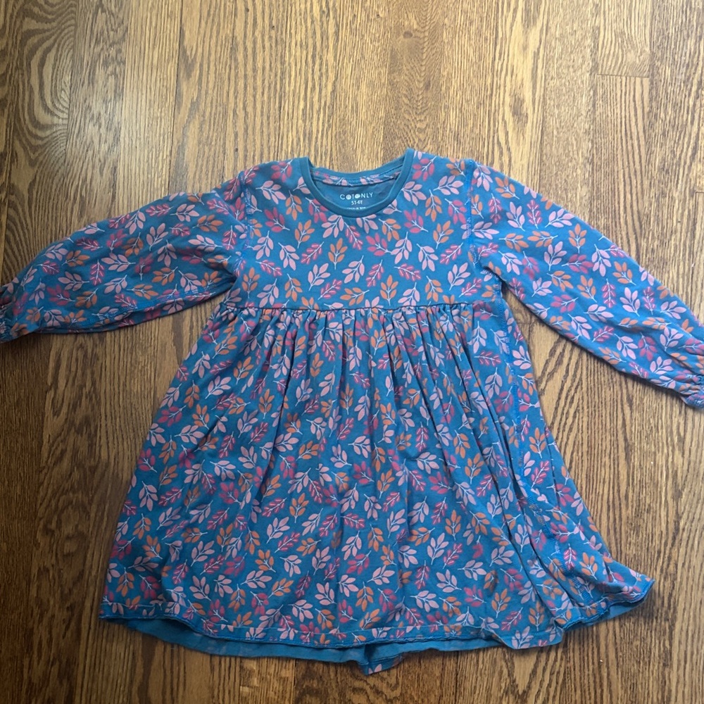 Floral Long-Sleeve Kids Dress 100% cotton